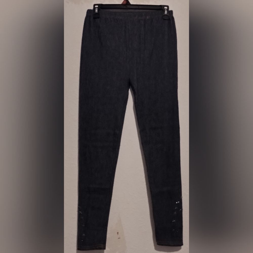 No label blue jean look leggings